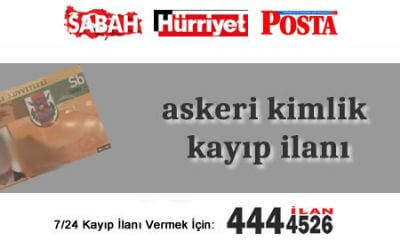 Askeri Kimlik Kayıp İlanı