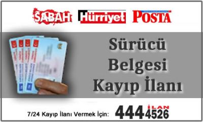 Ehliyet Kayıp İlanı
