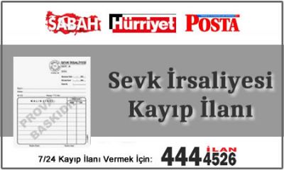 İrsaliye Kayıp İlanı