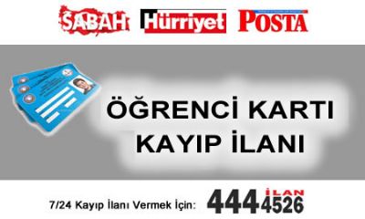 Kayıp kart ilanı verme