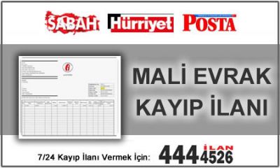 Mali Evrak Kayıp İlanı