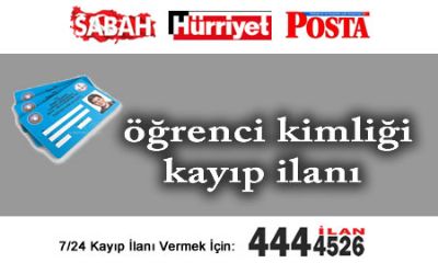 Öğrenci Kimliği Kayıp İlanı