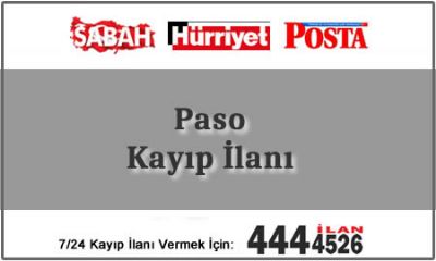 Paso Kayıp İlanı Vermek