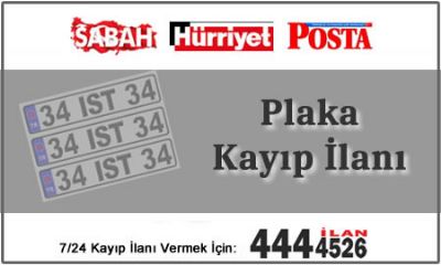 Plaka Kayıp İlanı