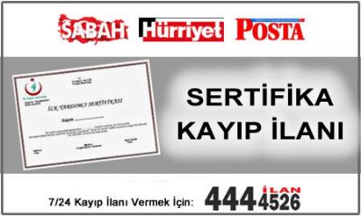 Sertifika Kayıp İlanı
