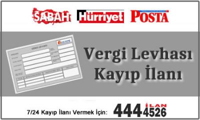 Vergi Levhası Kayıp İlanı