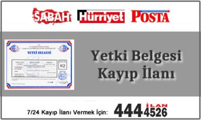 Yetki Belgesi Kayıp İlanı